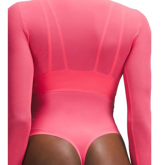 Lululemon Wundermost Crewneck Bodysuit XL Glaze Pink Long Sleeve NWT - Picture 2 of 6